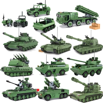 QWZ Store Panzer Tank byggesten Militær Hær Constructor Mursten Pædagogisk Legetøj til Børn Gaver