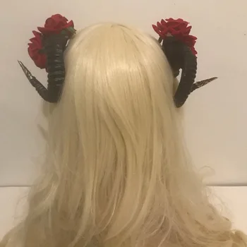Rose Får Horn Hårnål Halloween Vampyr Devil Stadium Udfører Part Horror Cosplay Temperament Høj Kvalitet, Kreative Detaljer