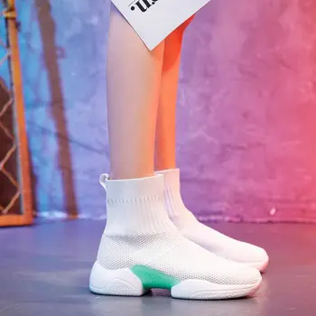 2020 Kvinder Casual Sko Flade Platform Hæle Sort hvid sok sko High top Fitness Sko Undervisere, Åndbar Sneakers kvinder ZX-95