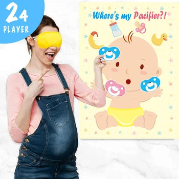 Baby Shower Spil Pin-Dummy på Barnet Sut, Klistermærker Part Favoriserer for kønsneutrale, Dreng eller Pige