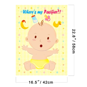 Baby Shower Spil Pin-Dummy på Barnet Sut, Klistermærker Part Favoriserer for kønsneutrale, Dreng eller Pige