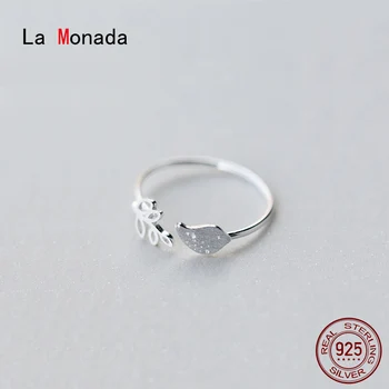 La Monada Fugl Grene Kvinder Ring 925 Sterling Sølv Minimalistisk Ringe Til Kvinder 925 Sølv Fine Jewerly Ringe Kvinde Åben
