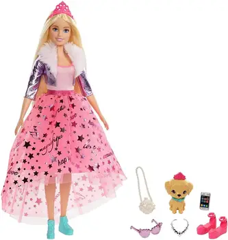 Barbie Princess Eventyr Prinsesse Deluxe, blonde dukke med tilbehør (Mattel GML76)-samleobjekter