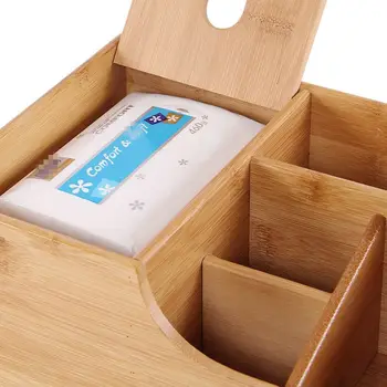 Multifunktionelle Væv Kasser Kreative Bambus Storage Box Desktop Sofabord Fjernbetjening Arrangør Papir, Æsker, Træ-Box