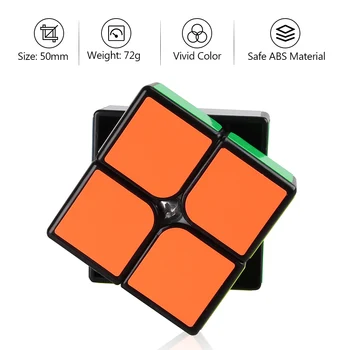 D-FantiX Yj Guanpo 2x2 Speed Cube Sort Mærkat 2x2x2 Magiske Terning Terning Pædagogisk Legetøj Gave til Børn, Voksne, Studerende