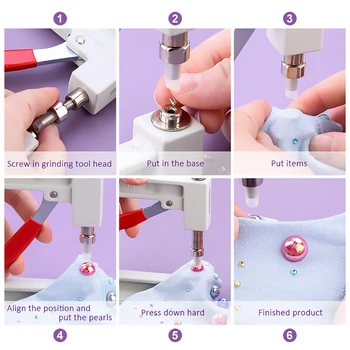 1 Sæt Hand-Made Pearl Maskine Manual DIY Perlebesat Maskine Tøj Cap Pearl Perle Nitte Håndværk Til Reparation Lace Strik Hat Hår Værktøjer