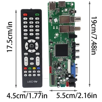 DVB-S2 / DVB-T2-Digital Signal ATV Maple Driver LCD-Remote Control Board Launcher Universal Dual USB QT526C med 7 Nøgle