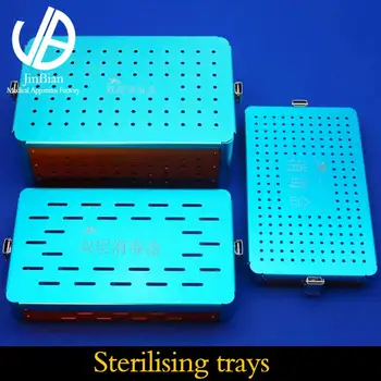 Oftalmologiske instrument sterilisering kasse aluminium legering dobbelt-deck kirurgisk instrument, der opererer Medicinsk sterilisering værktøj