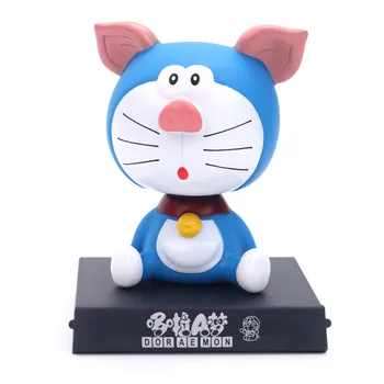 Bandai Doraemon Kinesiske Stjernetegn Animationsfilm Søde Dukke Model Ryster Hovedet Bil Dekoration Kreative Action Figurer, Pvc Ornamenter Legetøj