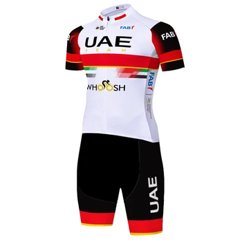 2021 laser cut UAE trøje mænd cykling skinsuit cykel buksedragt Triathlon passer fietskleding wielrennen zomer heren sæt
