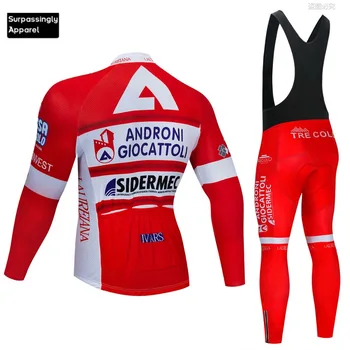2019 Racing Team Sportstøj Mænd Pro Team ANDRONI Cykling Jersey Sat 16D Foråret Lang række Åndbar Ropa Ciclismo Cykel Tøj