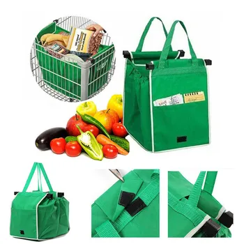 Supermarked Shopping Taske Eco-Vognen Tote Tykkere Cart Bags Stor Kapacitet Arrangør Håndtasker Sammenklappelig Emballage Kvinder Cart Bag