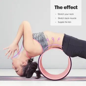 Gonex Yoga CirclesWheel 33x12.5cm med Træning Rejsefører Tyk Pude til at Strække Øge Fleksibiliteten Tilbage Komfortable