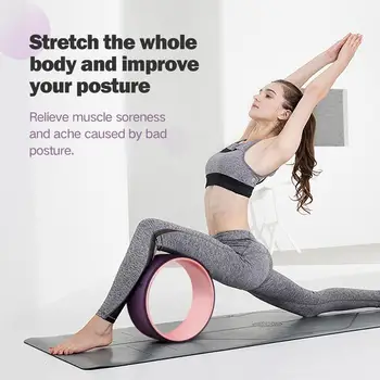 Gonex Yoga CirclesWheel 33x12.5cm med Træning Rejsefører Tyk Pude til at Strække Øge Fleksibiliteten Tilbage Komfortable