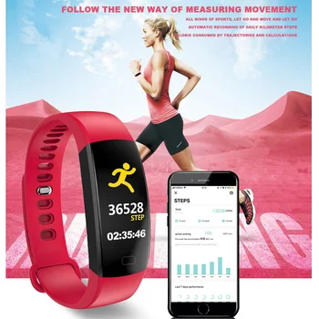 F64HR Smart Armbånd fitness tracker Se Sport Skridttæller puls, Blodtryk Overvåge Vandtæt Sundhed Armbånd