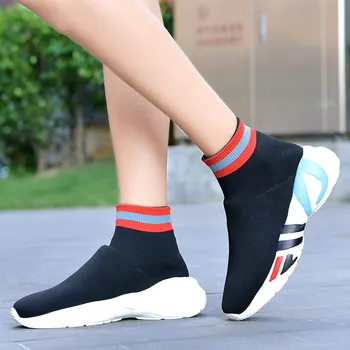 MWY Sko Kvinde Sneakers High Top Sokker Casual Sko, der Flyver Vævning Trænere Sko Kvinder Walking Fodtøj De Mujer Zapatillas