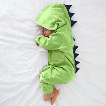Cute baby tøj Nyfødte Spædbarn Baby Dreng Pige Dinosaur Hætteklædte Romper Buksedragt baby lange ærmer efterår og vinter Outfits ropa bebe