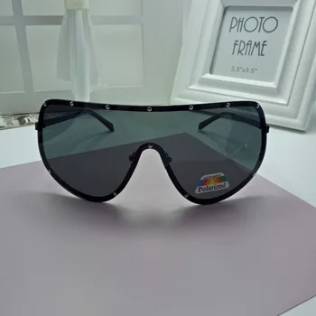 2020 Brand Designer Polariseret Stor Ramme Solbriller til Kvinder Oversize Shades Brillerne Metal Nitter Dekorative Damer Sol Briller