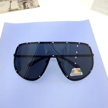 2020 Brand Designer Polariseret Stor Ramme Solbriller til Kvinder Oversize Shades Brillerne Metal Nitter Dekorative Damer Sol Briller