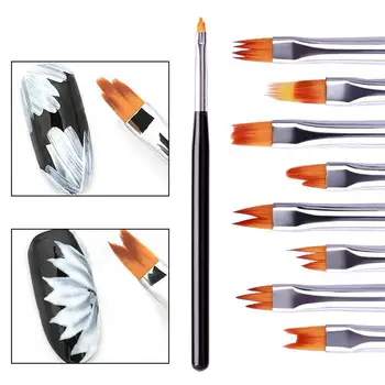8stk/Sæt Nail Art Pensel UV Gel Builder Maleri, der er spredt rundt Udskæring Pen, Pensel Design Manicure Søm Værktøjer Salon Tips Manicure DI Z4V7