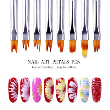 8stk/Sæt Nail Art Pensel UV Gel Builder Maleri, der er spredt rundt Udskæring Pen, Pensel Design Manicure Søm Værktøjer Salon Tips Manicure DI Z4V7