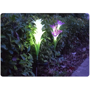 Solenergi Lilje Blomst LED Lys Indsats Lampe til Haven Græsplæne Vej Værftet Udendørs Night Lights Nyt Parti, Indretning, Dyr, Lys