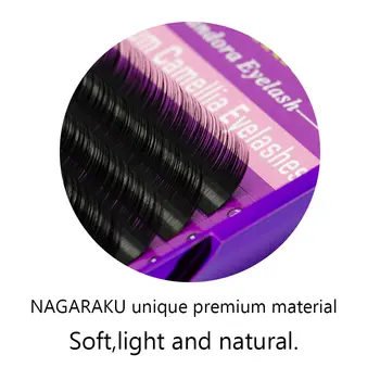 NAGARAKU 3D-6D 12 rækker 0.07 Volumen Eyelash Extensions Blandet Længde i En Lash Strip Camellia Eyelash Blive klaser Øjenvipper