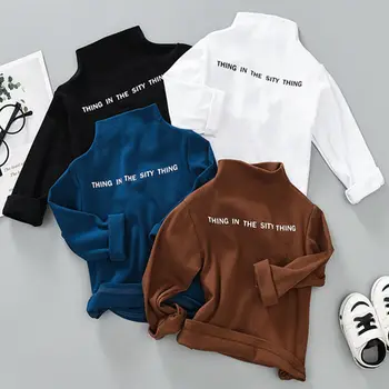 2020 Drenge Piger Efteråret Shirt Baby Bomuld Turleneck Bunden Shirt Kid ' s Øverste Børn er Forår Og Vinter Casual T-shirt