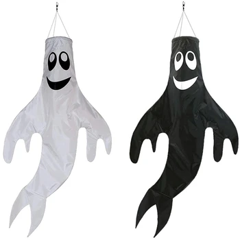 Halloween Ghost Vindpose Flag Gårdhave Græsplæne Garden Party Hjem Halloween Dekorationer Windsocks