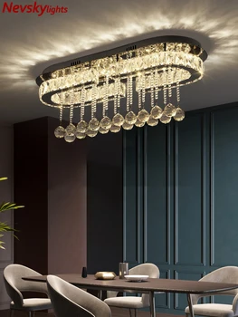 Led krystal loft lys spisestue luksus sølv loft lys stue led Loft Lamper soveværelse crystal køkken Armatur