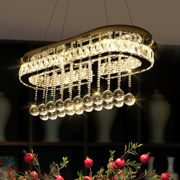 Led krystal loft lys spisestue luksus sølv loft lys stue led Loft Lamper soveværelse crystal køkken Armatur