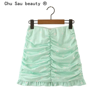 Chu Sau skønhed Nye Mode, Sexet Smarte Blomster Print Kort Nederdel Kvinder Sommeren Flæser Mini Nederdele Casual Chiffon Nederdel Damer