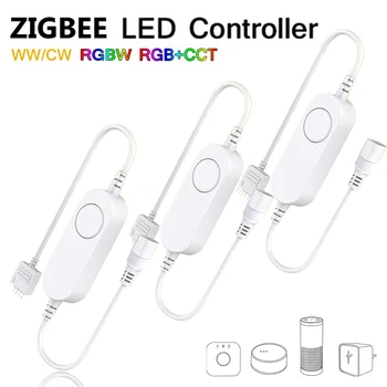 Dc 5 v 12V 24V RGB+FTT/RGBW/CW Zigbee MINI smart LED strip Controller stemmestyring med Echo plus smartThings ZIGBEE 3.0 HU E
