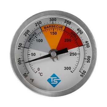 0-300℃ / 50-550℉ BBQ Analogt Termometer til Grillen Pit Grill Ryger Analog Bimetal-Hood Låg Temperatur Måler