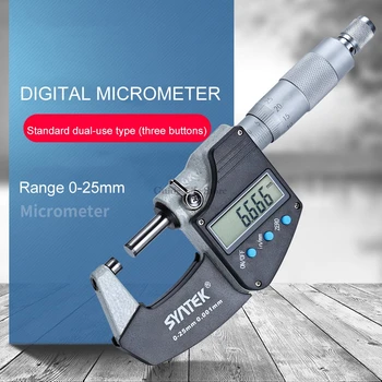 Elektronisk Udvendigt Mikrometer 0.001 mm med Ekstra LCD-Tv med Digital Mikrometer Elektronisk Digital Skydelære Måle, 3 Knapper