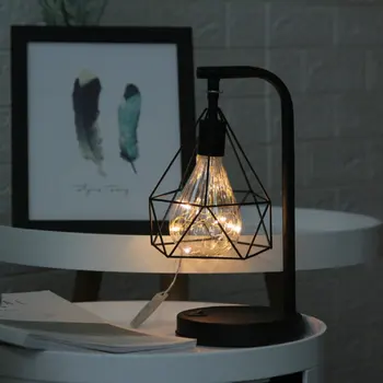 LED Strygejern Kunst Lampe Hjem Dekoration bordlampe Kreative Lille bordlampe Atmosfære Skabe Varm Hvid Lys