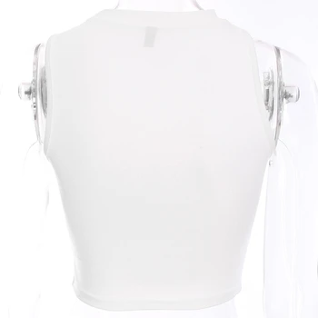 Sexet Off Skulder Kvindelige Afgrøde Top Party Tank Tops Streetwear Elastisk Kort T-shirt, der er Beskåret, Camis-Shirts Hvid Sort