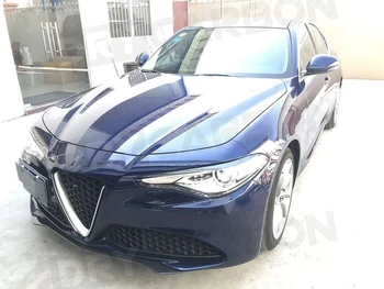 Kulfiber Front Læbe Spoiler For Alfa Romeo Giulia Sedan - 2018 Hoved Kofanger Hage Bil Tilbehør