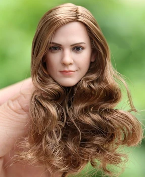 På Lager 1/6 Skala W Lange Krøller Hår Emma Watson Hoved Forme til 12 inches Kvindelig Krop Kvinder Gyldne Hår Kvindelige Hoved Sculpt