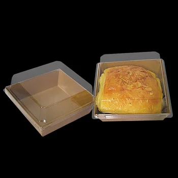 50stk Cup Cake Kasser Og Emballage For Cookies Klart Låg Fedttæt Kraftpapir Kasser Sandwich Beholdere Til Hjem Cafe