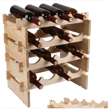 Massivt træ vin rack dekoration vin kabinet hjem flaske vin rack kreative vin kabinet udstillingsstand personlig kreative