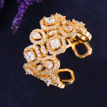 GODKI Bee Reden Luksus Part Erklæring Stabelbare Ringe Til Kvinder Bryllup Cubic Ziron CZ Bryllup Dubai Brude-Finger Ring 2019