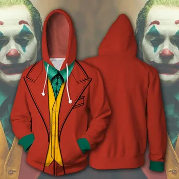 2019 Film Joker Joaquin Phoenix Arthur Fleck Cosplay Kostumer Sweatshirt Hoodie Jakke, Frakke