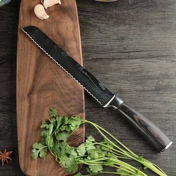 XYj Rustfrit Stål Køkken Knive Efterligning Damaskus Mønster Kokkens Kniv Santoku Cleaver Udskæring Knive Værktøj Kniv Dæksel