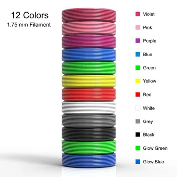 10/20 farver Plast til 3d-Pen 5 meter 10 Meter PLA 1.75 mm 3D-Printer Udskrivning af Endeløse Materialer Ekstruder Tilbehør Dele