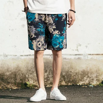 Mænd Bomuld Shorts Japansk Casual Hip-Hop Udskrivning Snor Shorts om Sommeren Street Løs Lige Komfortabel Mænd Shorts M-5XL