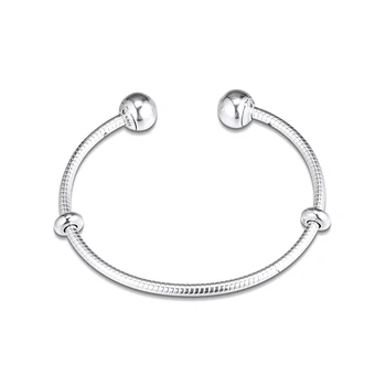 Øjeblikke Snake Chain Style Åbne Armbånd Ægte 925 Sølv Armbånd Til DIY Kvinde Fashion Armbånd Til smykkefremstilling