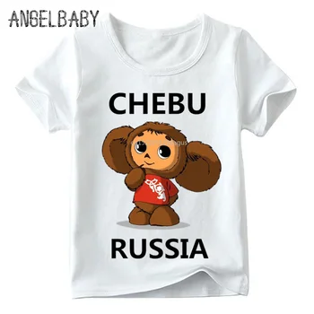 Børn russiske Tegnefilm Cheburashka Print Sjove T-shirt Baby Drenge/Piger Sommeren Chebu Rusland Toppe Børn Casual Tøj