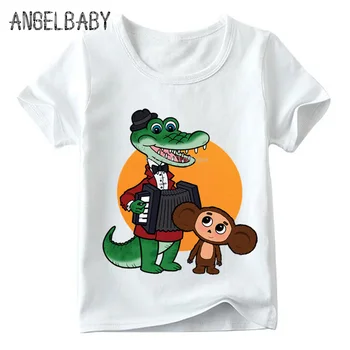 Børn russiske Tegnefilm Cheburashka Print Sjove T-shirt Baby Drenge/Piger Sommeren Chebu Rusland Toppe Børn Casual Tøj