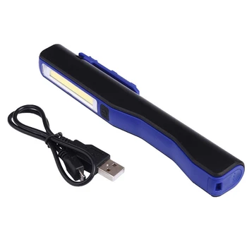 LED-arbejdslampe Mini-Kontrol-Lampe USB-Genopladelige Arbejde Lys Magnetiske Rotation COB LED Pen Klip Hånd Lommelygte Lommelygte Arbejde